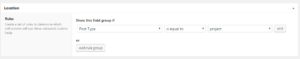 advanced custom field location setting