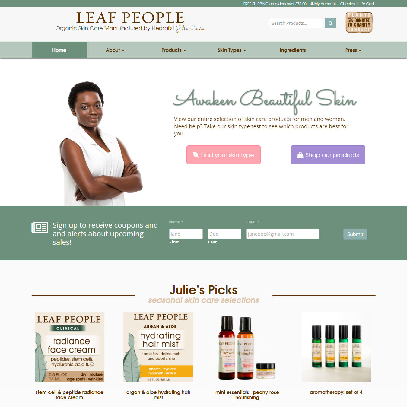 Leaf People Homepage Screenshot
